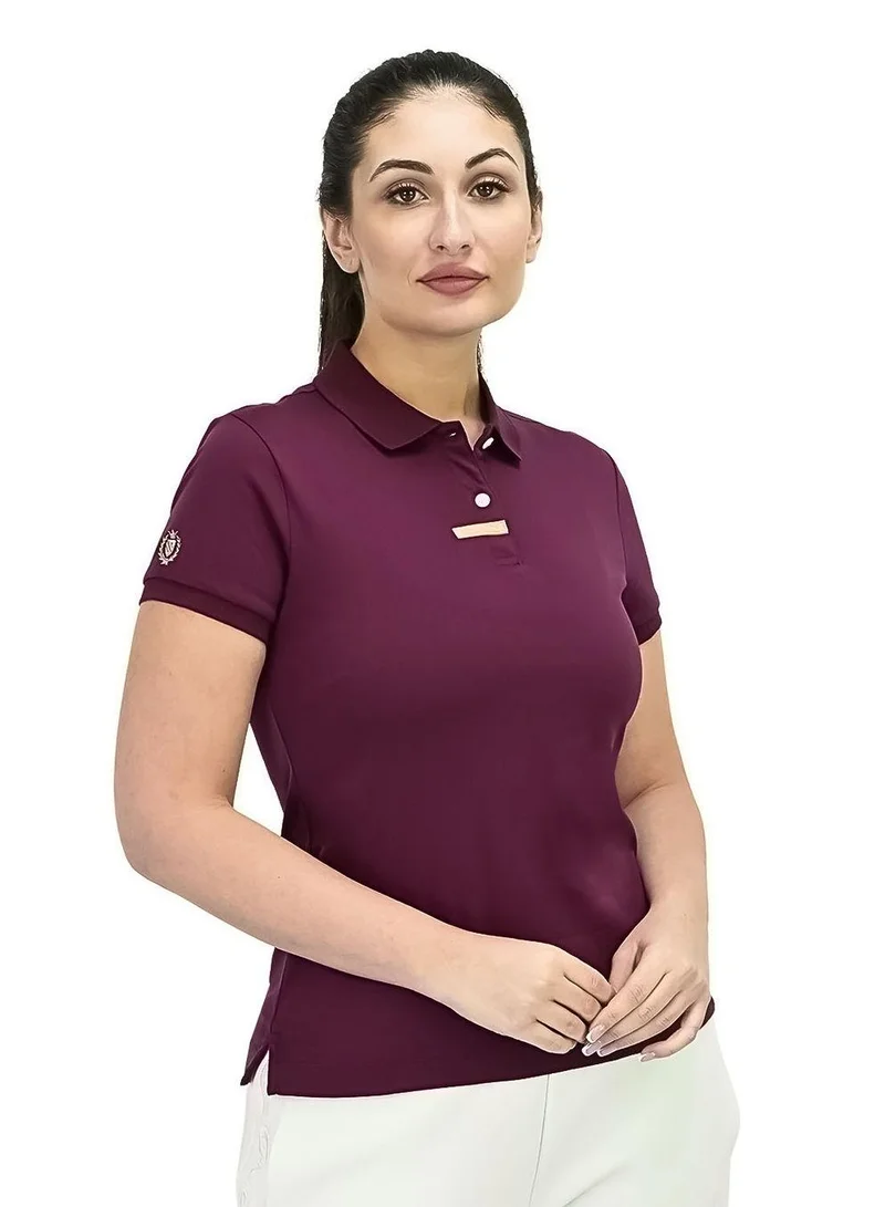 GIORDANO Women's Slim Fit Embroidery Bold Polo (Liquid Touch)