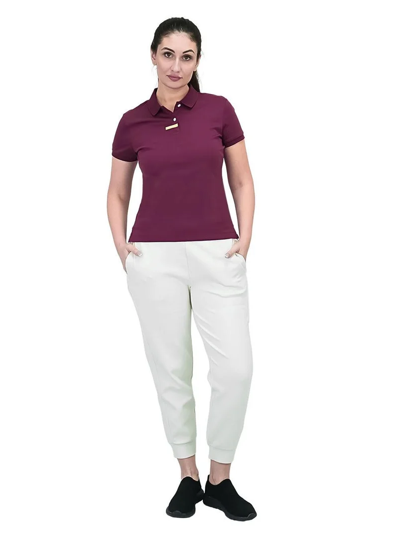 GIORDANO Women's Slim Fit Embroidery Bold Polo (Liquid Touch)