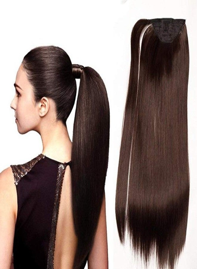 Confidence Pony Tail Extension Real Hair For Women And Girls 22 Inch 50 Gram Pack Of 1 (Medium Brown) - Image 4