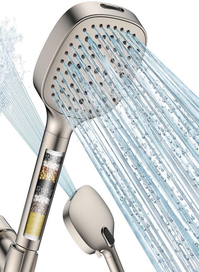 MakeFit Filtered Shower Head with Handheld, 7 Modes High Pressure Handheld Showerhead with Filters, Detachable Shower Heads Water Softener Filters Beads for Hard Water - Remove Chlorine & Heavy Metals - Image 1