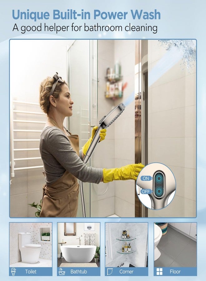 MakeFit Filtered Shower Head with Handheld, 7 Modes High Pressure Handheld Showerhead with Filters, Detachable Shower Heads Water Softener Filters Beads for Hard Water - Remove Chlorine & Heavy Metals - Image 4