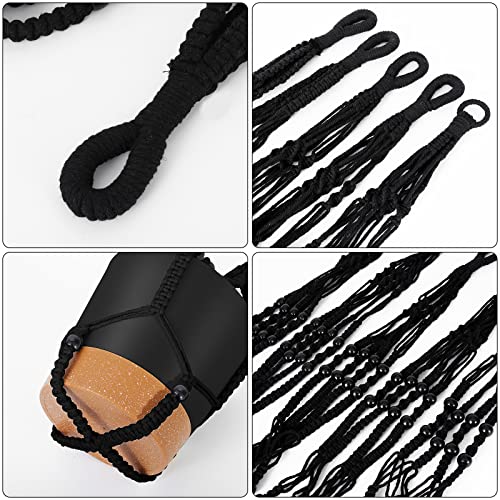 GARDIFE Hanging Planters for Indoor Plants,5Pcs Hanging Basket for Indoor Boho Home Decor,Macrame Plant Hanger,35 Inches,29Inch,23Inch, Ivory,Self Watering Planters, 7/6.5/6/5.5/5 Inch,Black&Black - Image 4