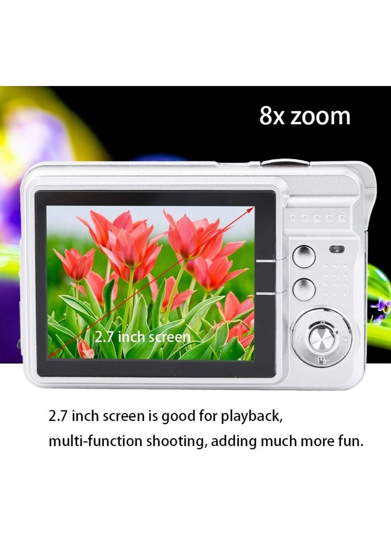 AROAQ - Portable 720P Digital Camera Video Camcorder 18MP Photo 8X Zoom Anti-shake 2.7 Inch Large TFT Screen Lithium Battery - Image 1