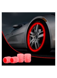 Universal Fluorescent Car Tire Valve Caps, Luminous Car Tire Air Valve Cap Glow in The Dark Durable Tire Pressure Caps for Cars Motorcycles, SUV Trucks and Bicycles