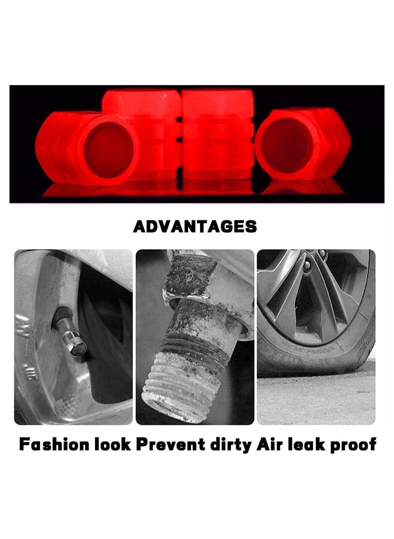 DIRECT 2 U - Universal Fluorescent Car Tire Valve Caps, Luminous Car Tire Air Valve Cap Glow in The Dark Durable Tire Pressure Caps for Cars Motorcycles, SUV Trucks and Bicycles - Image 1
