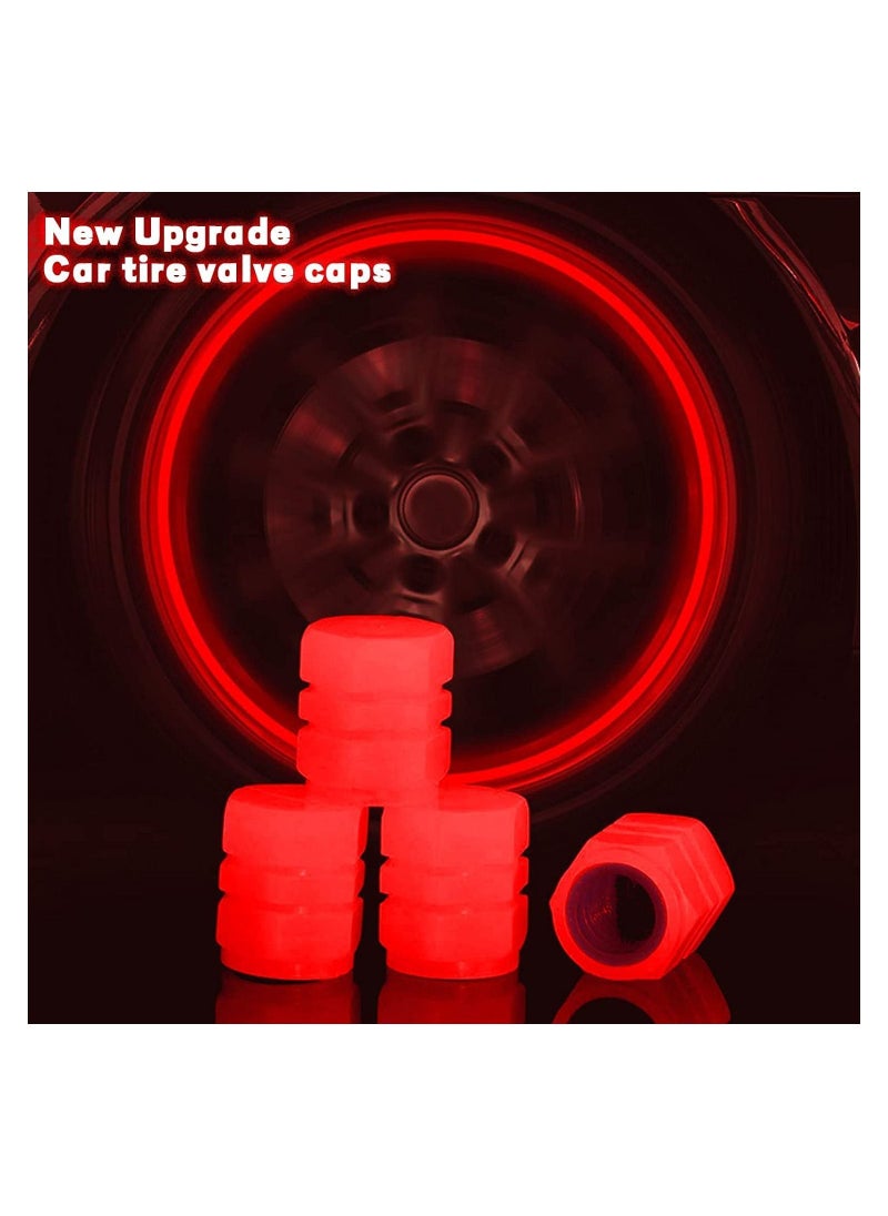 DIRECT 2 U - Universal Fluorescent Car Tire Valve Caps, Luminous Car Tire Air Valve Cap Glow in The Dark Durable Tire Pressure Caps for Cars Motorcycles, SUV Trucks and Bicycles - Image 1