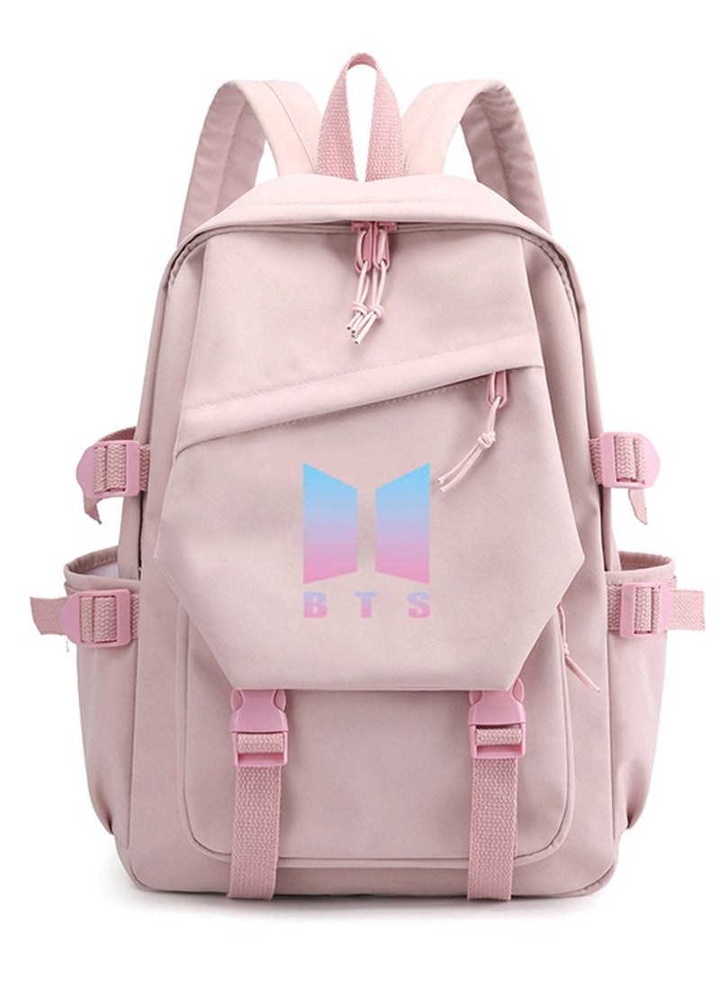 BTS Korea BTS series backpack school student canvas bookbag casual shoulder bag travel rucksack with USB Charging Port,Fits UNDER 14 inch Laptop & Notebook  - Image 1