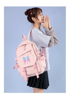 BTS Korea BTS series backpack school student canvas bookbag casual shoulder bag travel rucksack with USB Charging Port,Fits UNDER 14 inch Laptop & Notebook  - Image 5