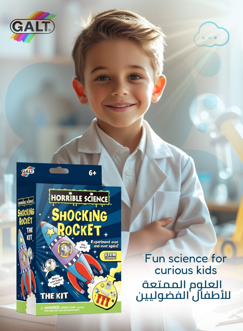 Galt Toys Water-Fuelled Rocket Science Kit | STEM Educational Toy for Kids 6+ | Defy Gravity & Discover Rocket Facts | Includes Rocket, Nose Cone, Fins, Valve & Stickers | 6.5x14x21.5 CM  - Image 4