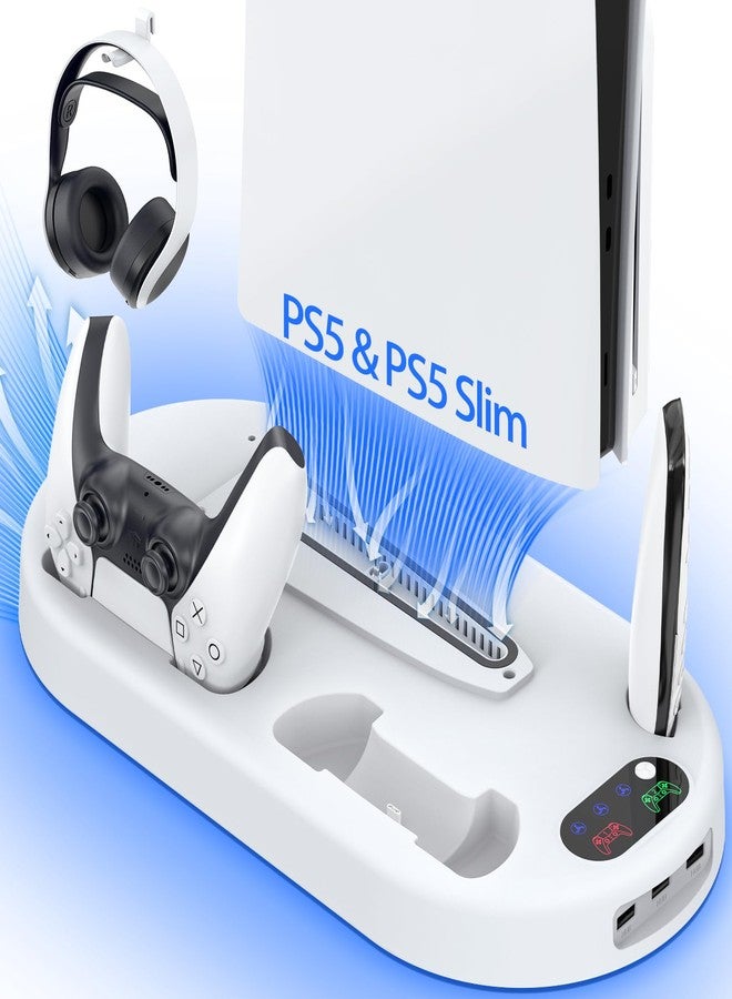 AMZDM Cooling Stand for PS5 Slim Horizontal Placement Bracket Holder Compatible with PlayStation 5 - Image 1