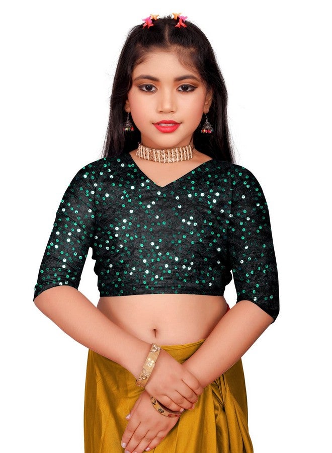 Girls Ready To Wear Embellished Bollywood Lycra Blend Saree K Anjavi Yelow-Xl1,yellow - Image 5