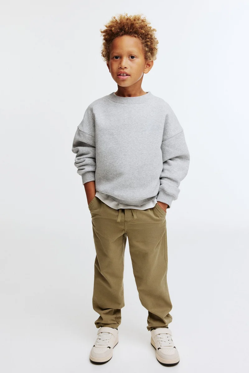 اتش اند ام بنطلون من قطن التويل