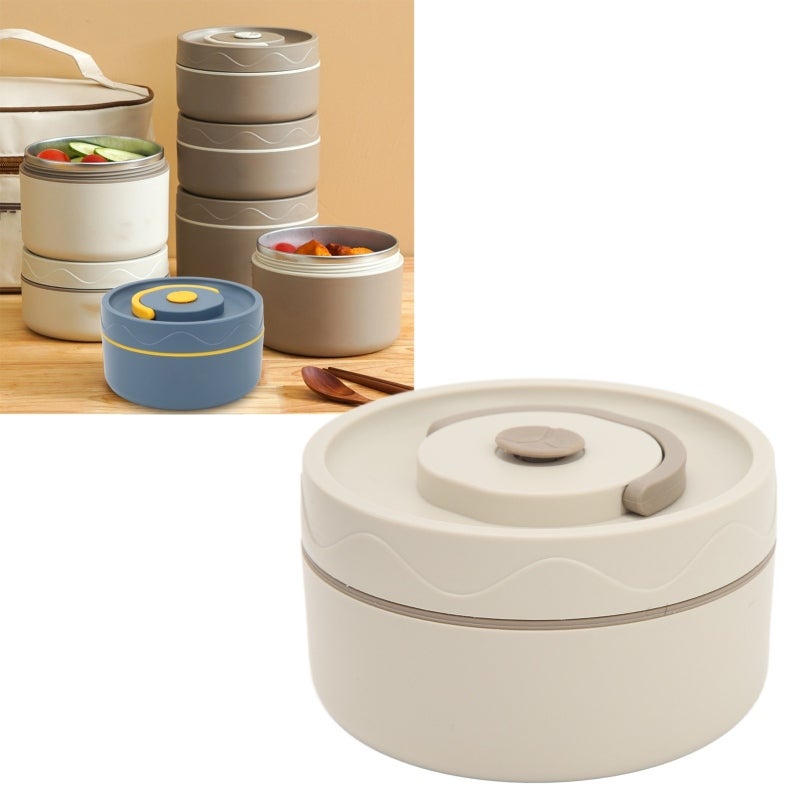 Insulated Lunch Container 304 Stainless Steel Double Layer Excellent Heat Preservation - Good Sealing Thermal Cooking Pot for Work School Outdoor Outings - Image 2