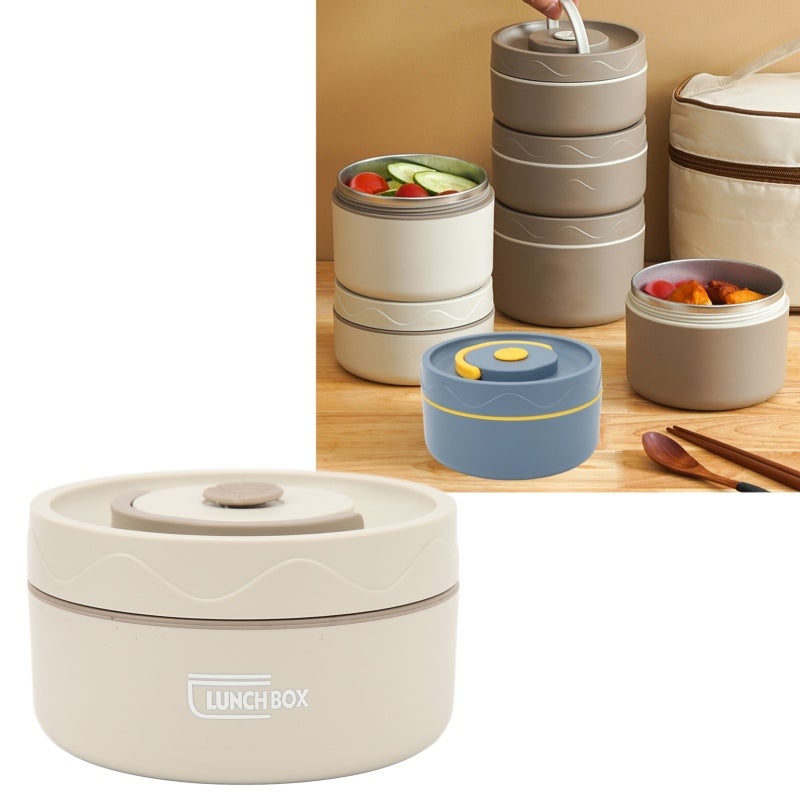 Insulated Lunch Container 304 Stainless Steel Double Layer Excellent Heat Preservation - Good Sealing Thermal Cooking Pot for Work School Outdoor Outings - Image 4