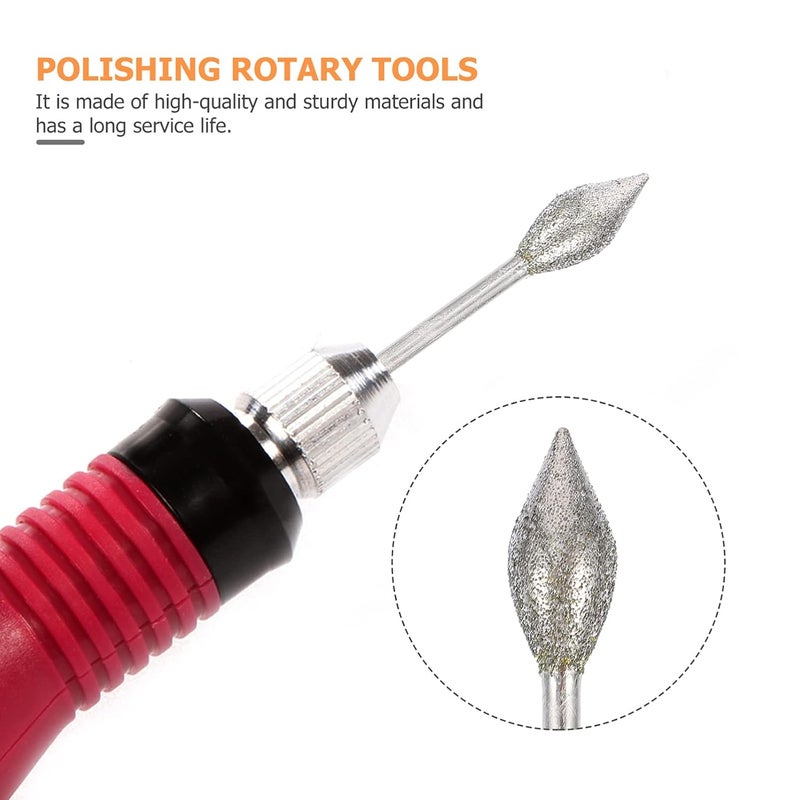 HEALLILY 20Pcs Diamond Burr Set Rotary Grinding Burrs Drill Bits Diamond Coated Stone Carving Engraving Tool for Die Grinder Rotary Tool Wood Working - Image 3