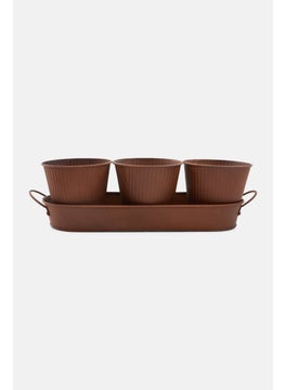 3 Pieces Tinplate Indoor Plant Pot, Brown - pzsku/Z84CBF7049849A6949F25Z/45/_/1727792262/490e939f-24b4-4a03-b031-628792d3fef2