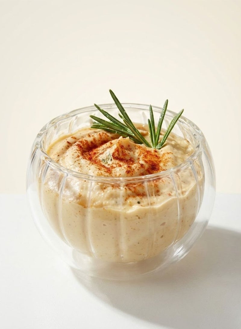 1Chase Set of 4- 100 ML Borosilicate Double wall Stripe Glass  Dip Bowl. Elegant Insulated Sauce Bowls for Dips, Chutneys, Condiments & Snacks - Image 2