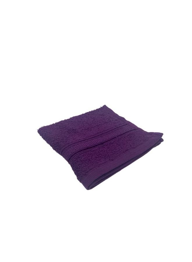 BYFT Daffodil(Purple) Premium Face Towel (30x30Cm-Set of 1) Cotton, Highly Absorbent and Quick dry, Hotel and Spa Quality Bath linen with Stripe Diamond Dobby-500Gsm - Image 2