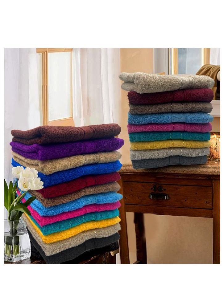 BYFT Daffodil(Purple) Premium Face Towel (30x30Cm-Set of 1) Cotton, Highly Absorbent and Quick dry, Hotel and Spa Quality Bath linen with Stripe Diamond Dobby-500Gsm - Image 5