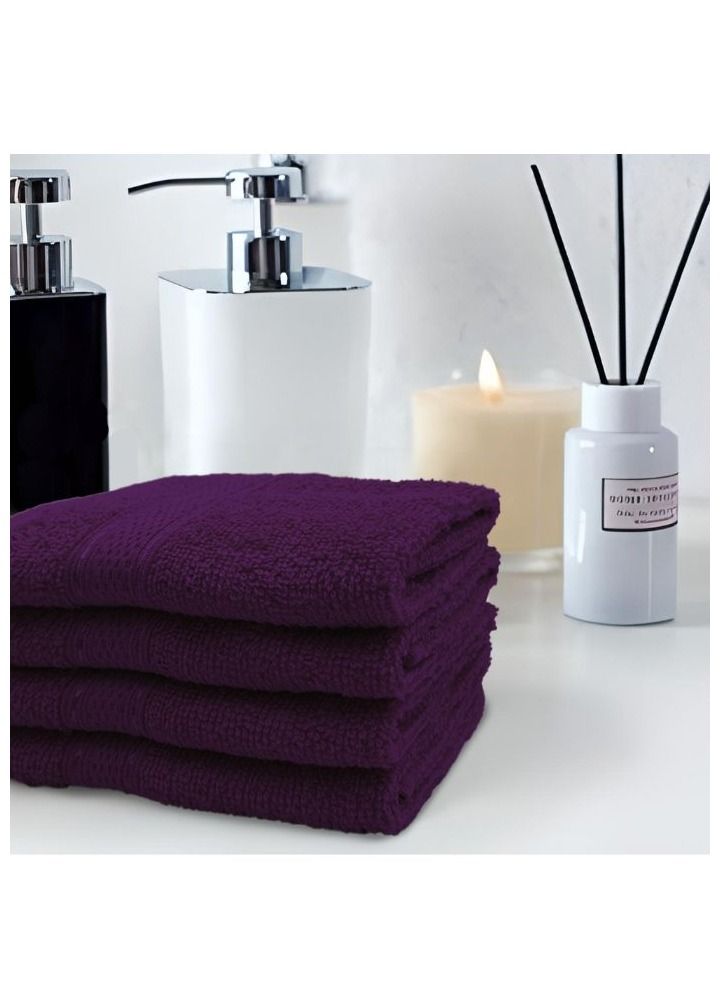 BYFT Daffodil(Purple) Premium Face Towel (30x30Cm-Set of 1) Cotton, Highly Absorbent and Quick dry, Hotel and Spa Quality Bath linen with Stripe Diamond Dobby-500Gsm - Image 4