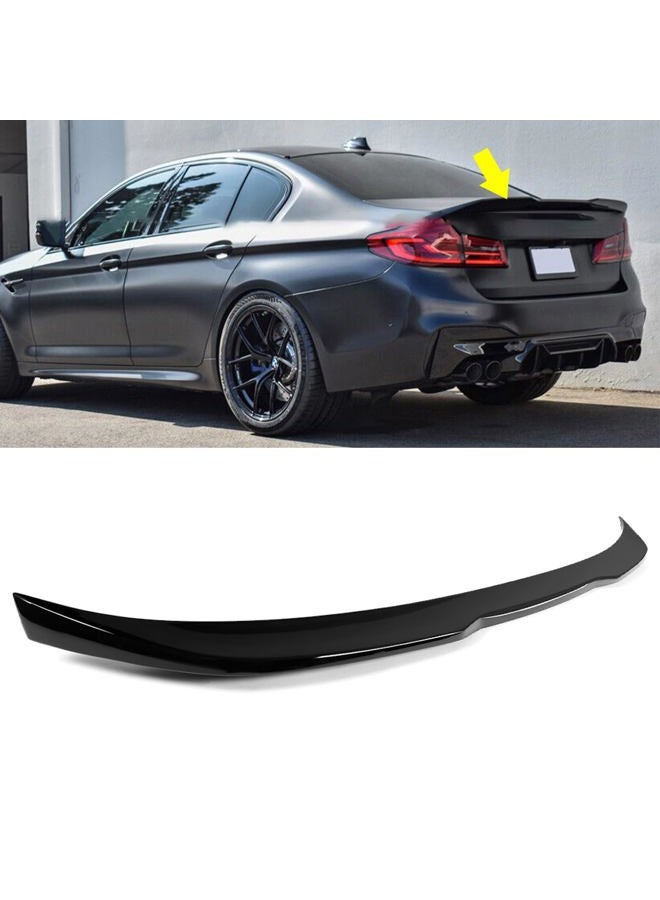Partsmojo Rear Spoiler Gloss Black Compatible with 2017-2023 B-M-W 5-Series G30 G38 530i 540i F90 M5 Trunk Wing - Image 1