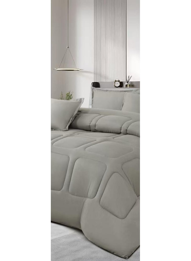 مينجلي طقم لحاف مزدوج مكون من 6 قطع ليضيف لك الجمال والاناقه لغرفتك مايكروفايبر لحاف مقاس 250x230 سم - Image 3