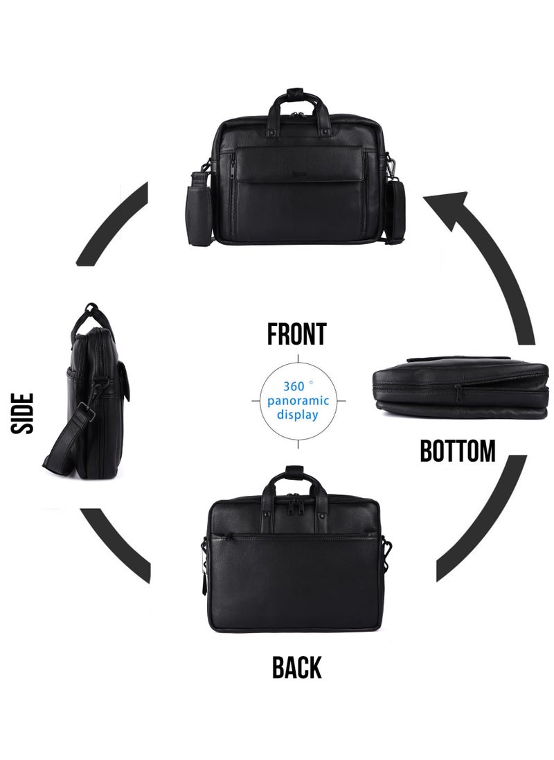 LAVERI LEATHER LAVERI Laptop Bag for Men - Leather Messenger Bag for Office - Fits up to 15 Inch Laptop - Shoulder Bag with Multiple Compartments - Executive Leather Bag for Work/Travel/Casual -2819  - Image 4