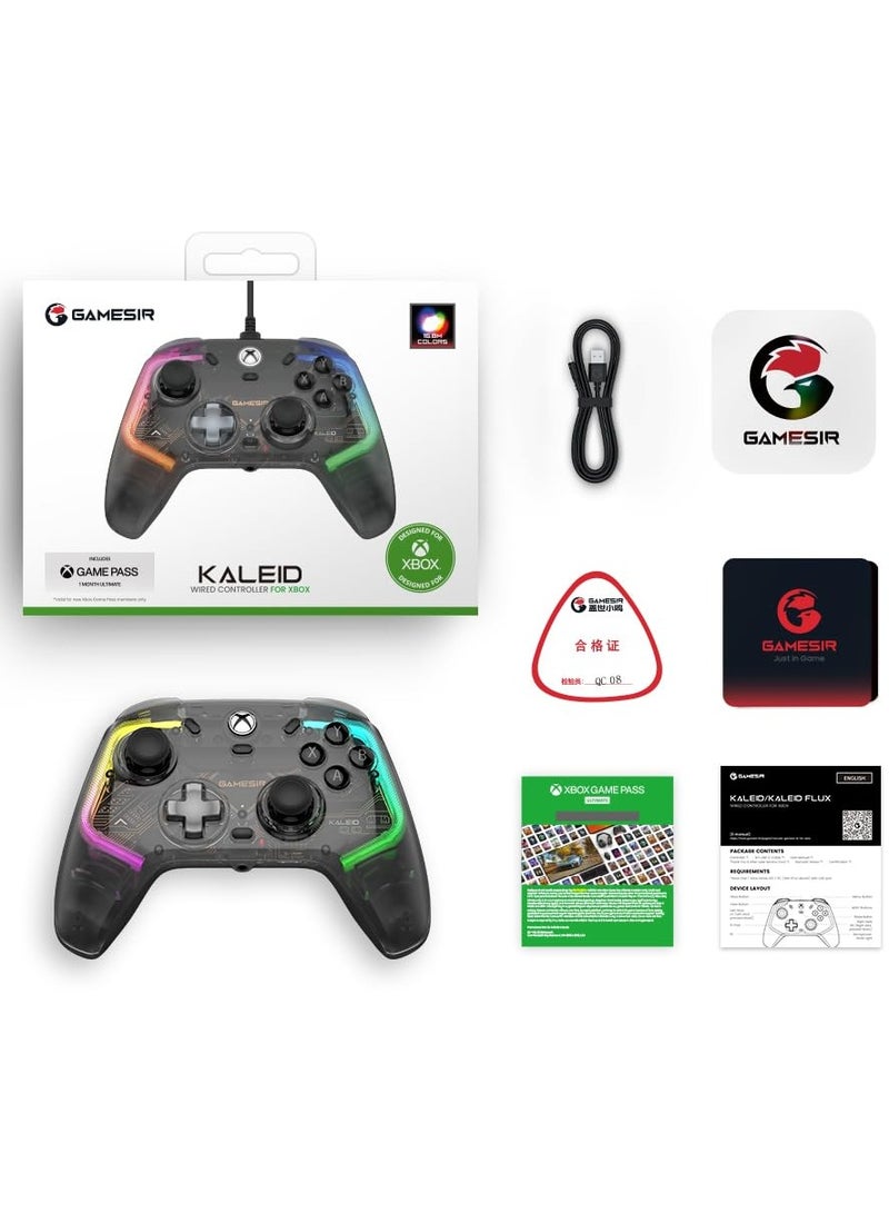 General Classic Gamepad GameSir Kaleid K1 Wired Game Controller Colorful Light for Xbox Series X/S, Xbox One, Windows 10/11 & Steam, Plug and Play Gaming Gamepad Transparent Video with Hall Effect Joysticks/Hall Trigger  - Image 3