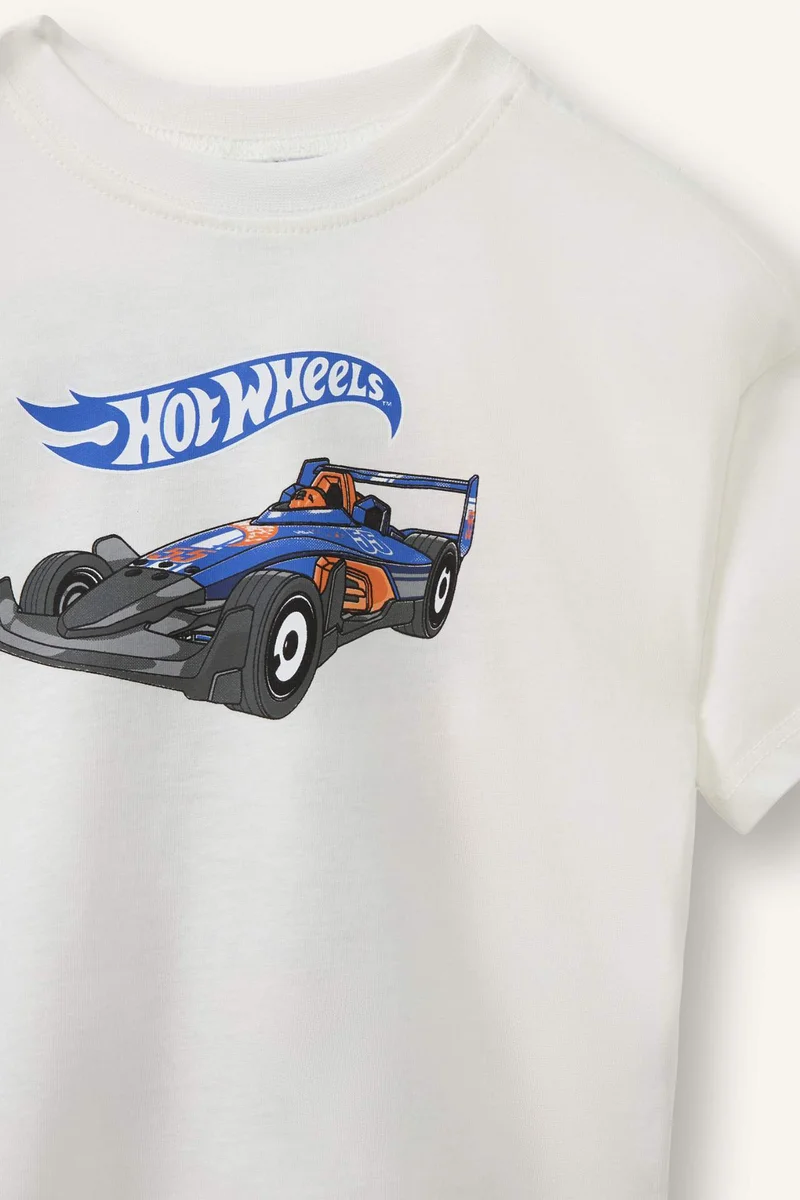 ديفاكتو Baby Boy Regular Fit Hot Wheels Licensed Short Sleeve T-Shirt