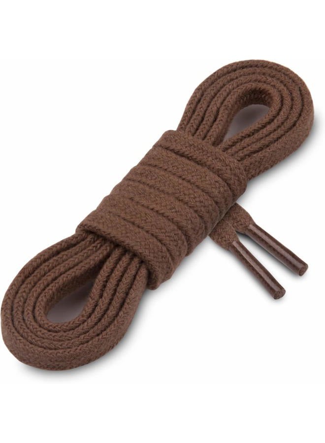 Miscly Flat Dress Shoe laces for Chukka Desert Boot, Dress Shoes and Dress Boots [1 Pair] 3/16” Thin, 100% Cotton, Brown, 27″ (69 CM) - Image 2