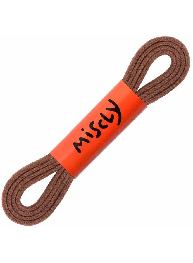 Miscly Flat Dress Shoe laces for Chukka Desert Boot, Dress Shoes and Dress Boots [1 Pair] 3/16” Thin, 100% Cotton, Brown, 27″ (69 CM) - Image 4