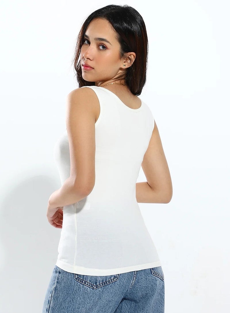 COTTONIL Cottonil® Women Tank Top White (Wide Strap)  - Image 2