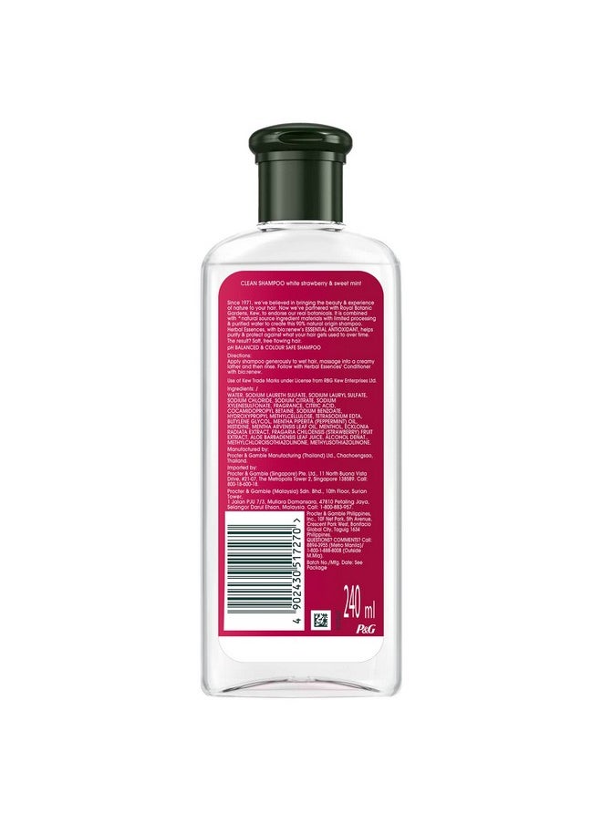 White Strawberry & Sweet Mint Shampoo- For Cleansing And Volume - No Paraben, No Colorants, 240 Ml
