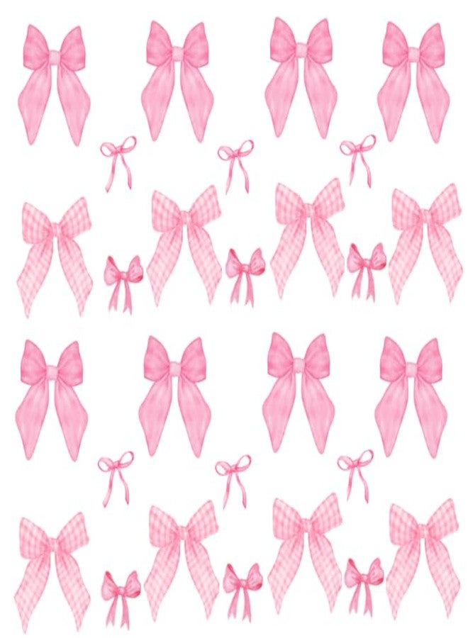 Zaiphany Pink Bow Wallpaper Peel and Stick for Bedroom Boarder Locker Bathroom Decor,Light Pink Bow Wall Stickers Decals - Image 1