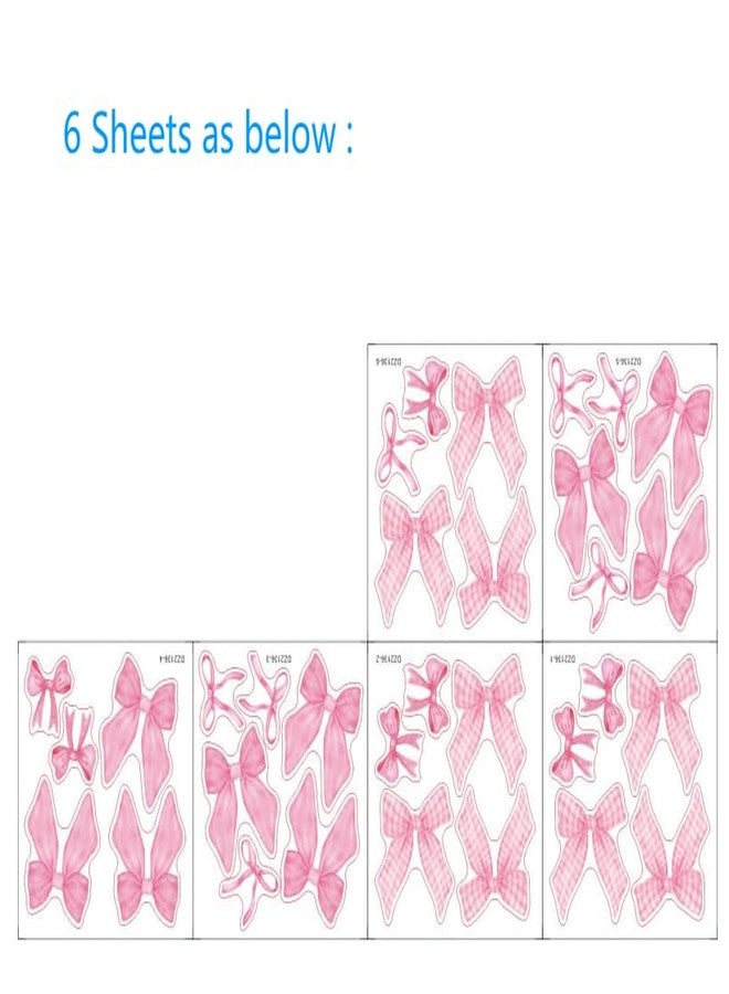 Zaiphany Pink Bow Wallpaper Peel and Stick for Bedroom Boarder Locker Bathroom Decor,Light Pink Bow Wall Stickers Decals - Image 3