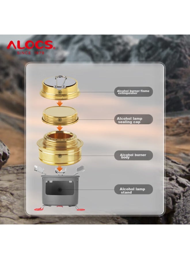 ALOCS Ailuke Outdoor Camping Stove, Portable Alcohol Stove, Solid And Liquid Fuel Burner, For Self-driving Tours, Picnics, And Outdoor Cooking - Image 4