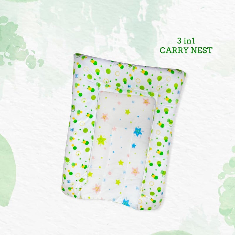 mee mee Mee Mee 3 in 1 Baby Bed, Sleeping Bag & Carry Nest, Animal Print, Shearing Finish & Cotton Soft from Inside, Machine Washable & Portable Bassinet, 0M+, Green - Image 5