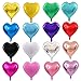 AnnoDeel 50 pcs 10 Inch Heart Foil Balloons Multicolored Heart Mylar Balloons Mixed Color for Wedding Birthday Baby Shower Party Decoration - Image 2