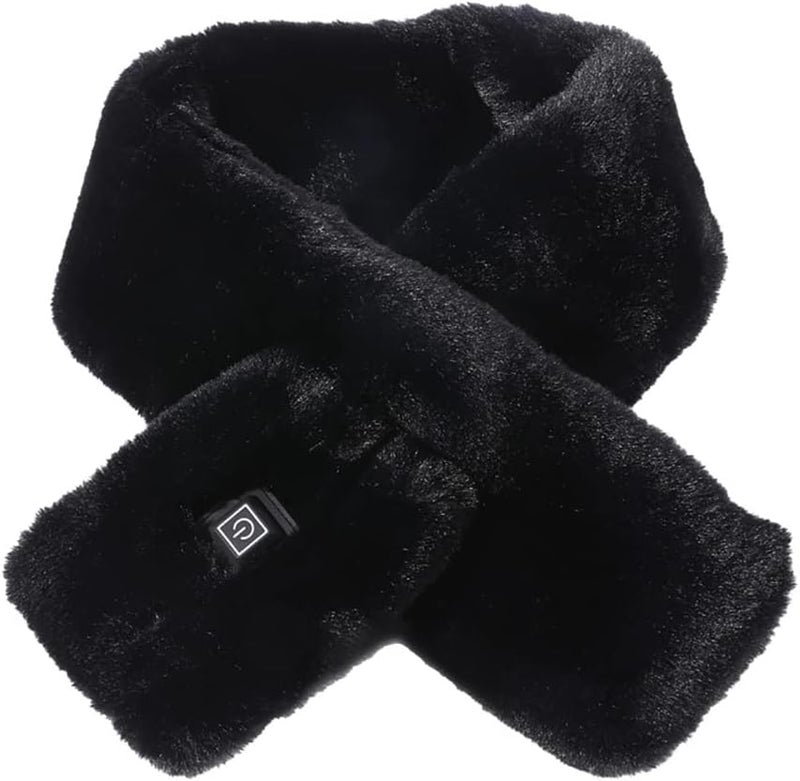woobles Fluffy Heating Scarf, 5V USB Rechargeable Neck Scarf Warming Neck Scarf 3 Levels of Temperature Adjustable Perfect Plush Heating Scarf for Boys Girls Women Winter Indoor Outdoor Use - Image 1
