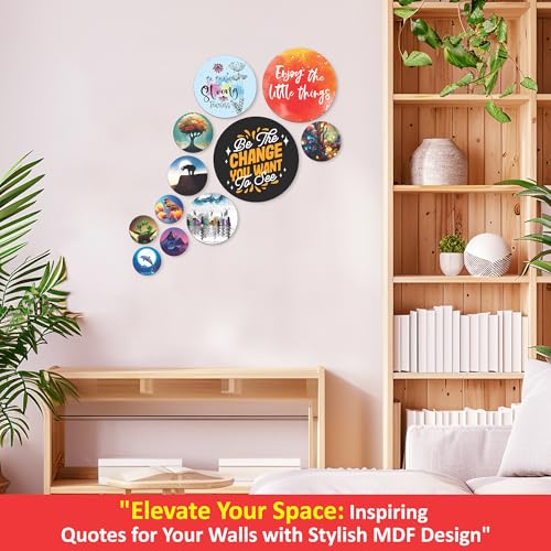 Twinster Wooden Wall Hanging for Home Decor, Living Room, Bedroom, Office, Motivational Art Patterns, Wall Decor, Pack of 11 (Motivational quotes 1) - Image 2