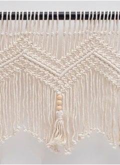 Generic Boho Macrame Valance Curtains for Windows, Textured Cotton Kitchen Decor, Stylish Wall Hanging for Bedroom and Living Room, 1 Panel 52 W x 21 L  - Image 5