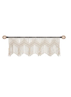 Generic Boho Macrame Valance Curtains for Windows, Textured Cotton Kitchen Decor, Stylish Wall Hanging for Bedroom and Living Room, 1 Panel 52 W x 21 L  - Image 2