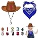 Velmitten 3 Pcs Cowboy Birthday Party Hat and Bandanas with 09 Numbers Infant Baby Hat Kid Western Costume AccessoriesBlue - Image 2