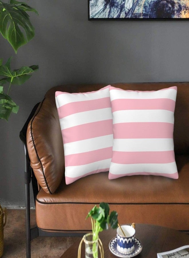 Poream Pink and White Stripes Farmhouse Throw Pillow Covers 18x18 Inch Pillow Case Soft Cushion Pillow Covers Set of 2 for Sofa Bedroom Chair Living Room Home Decorative - Image 4