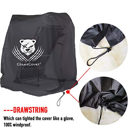 ClawsCover Folding Treadmill Cover Waterproof Dustproof Running Machine Cover Exercise Workout Equipment Protective with Windproof Drawstring and Air Vents Fits for Home Gym Indoor Outdoor - Image 4