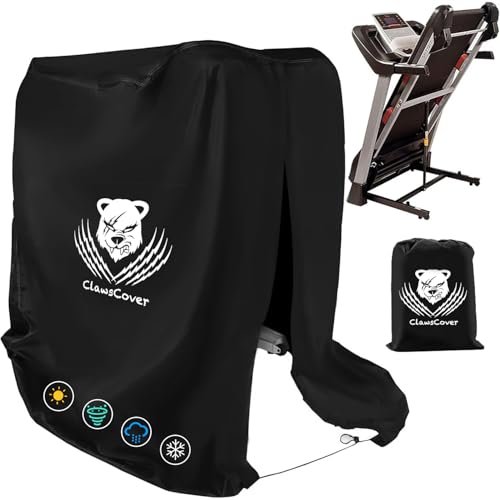 ClawsCover Folding Treadmill Cover Waterproof Dustproof Running Machine Cover Exercise Workout Equipment Protective with Windproof Drawstring and Air Vents Fits for Home Gym Indoor Outdoor - Image 1
