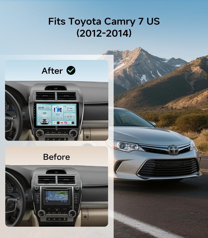 AINAVIGO 10.2" Car Stereo Radio for Toyota Camry 2012 2013 2014 - Wireless CarPlay Android Auto | 5G WiFi GPS Navigation | IPS HD Touchscreen | Bluetooth/FM/SWC | Plug & Play with 1080P Backup Camera - Image 2