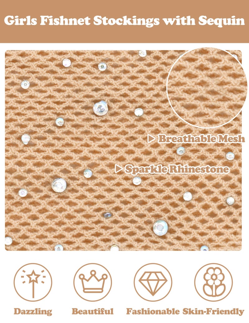 Sarfel Kids Fishnet Stockings Sparkle Tights Glitter Tights for Girls 4T - Image 3