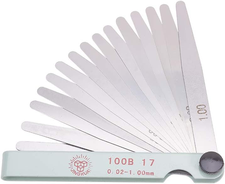Utoolmart Metric Feeler Gauge,Manganese Steel Gap Measure Tool 100mm/3.9-inch Length with 17 Blades 1pcs - Image 1