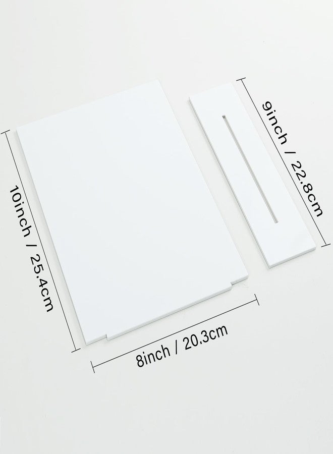 JINMURY 8x10 Inch White Acrylic Sign with Stand | 5 Pack Blank Acrylic Table Signs and Base for DIY Wedding Table Numbers, Wedding Signage, Events& Parties (White, 8x10 Inch) - Image 2